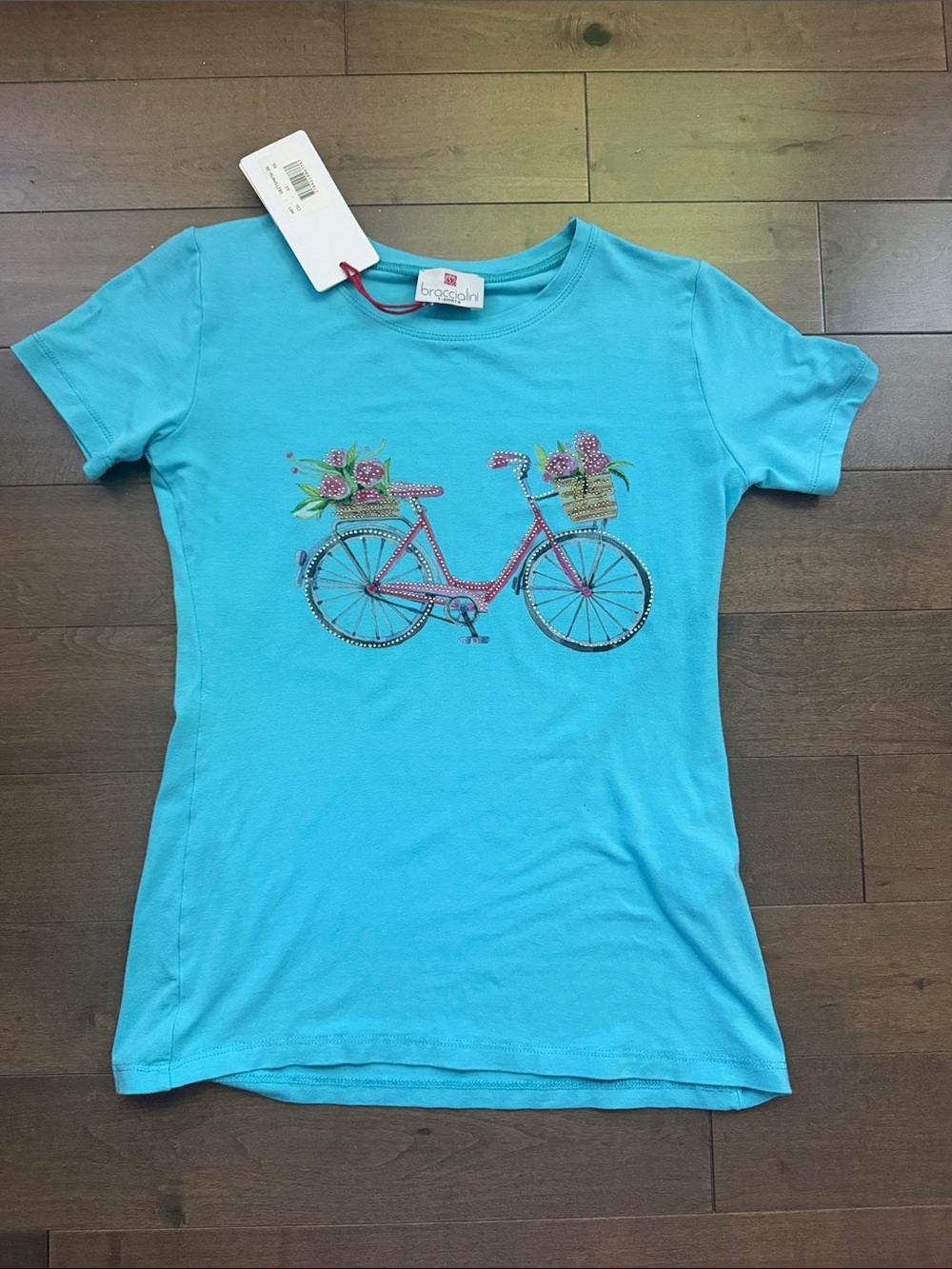 braccialini Blue Bicycle Graphic Tee - Women's Short Sleeve Top